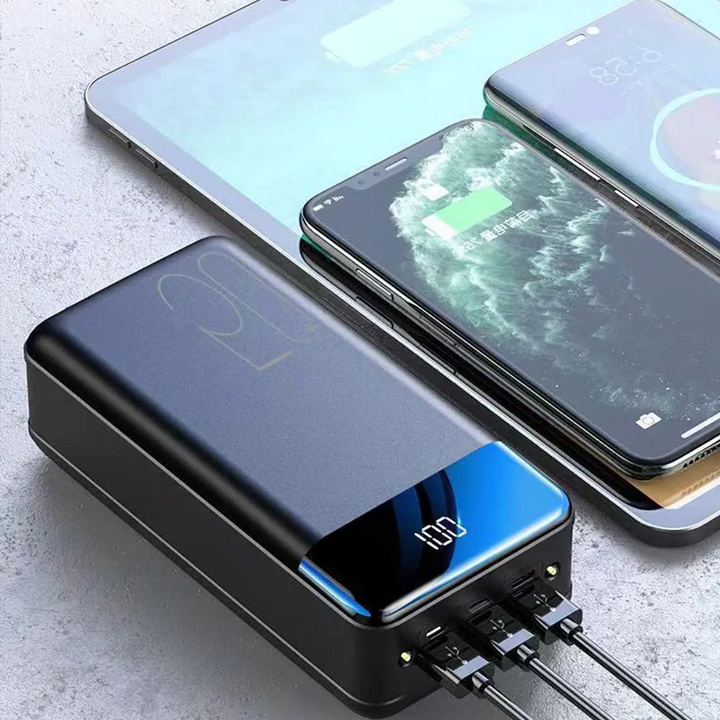 Kraftig 50.000mAh powerbank til langvarig mobil strøm på farten. Perfekt som rejse tilbehør.