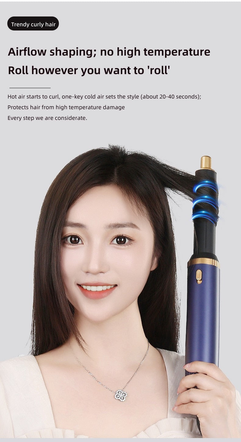 Elegant sort professionel hårtørrer og multistyler. Ergonomisk design med ionteknologi til sund hårstyling.