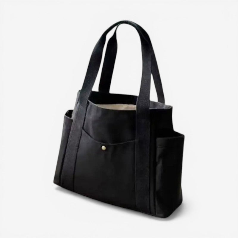Hvid dame tote taske med multi rum. Rummelig hverdagstaske og arbejdstaske.