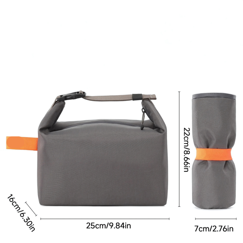 Unisex isoleret madpakke taske båret, praktisk og stilfuld til hverdagens frokost eller picnic, robust polyester.