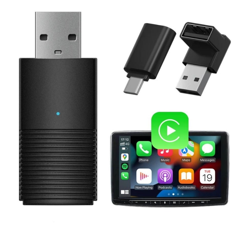 Smart bil USB adapter til trådløs CarPlay & Android Auto med automatisk tilslutning.