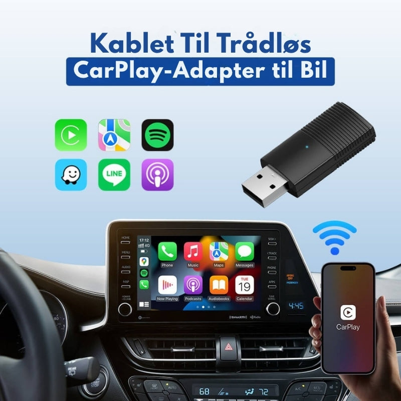 Opgrader din bil med en trådløs CarPlay & Android Auto adapter for optimal køreoplevelse.