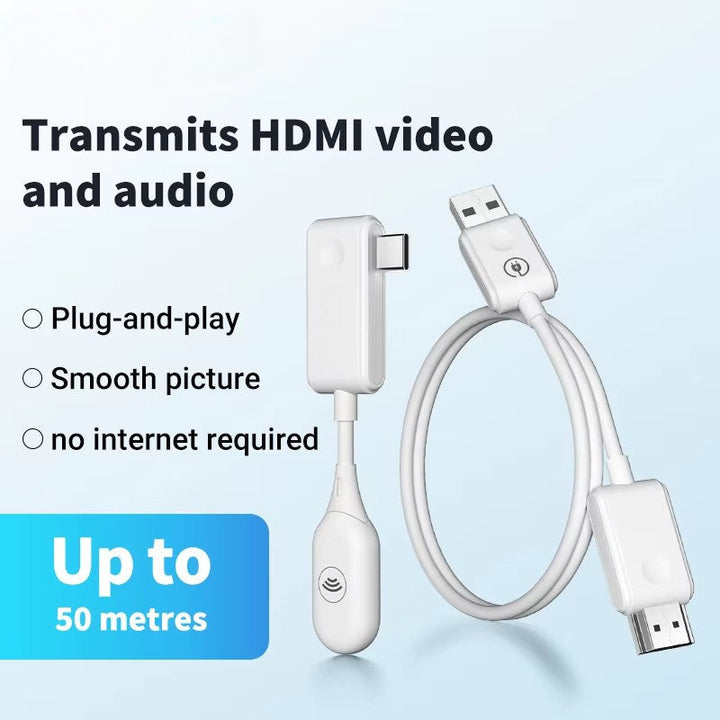 Trådløs skærmdeler med USB-C og HDMI-adapter for nem Full HD skærmdeling og streaming.