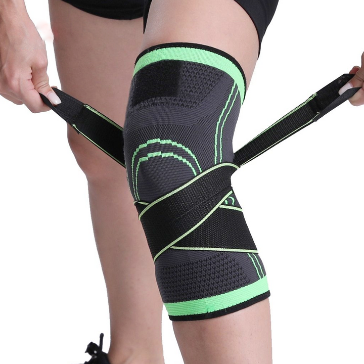 Unisex 360° kompression knæbandage i sort til sport, træning og hverdag. Optimal støtte ved smertebehandling.