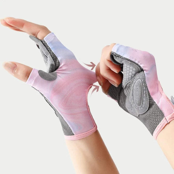 Praktiske unisex sportshandsker med halvfinger, perfekt som cykel- og træningstilbehør.