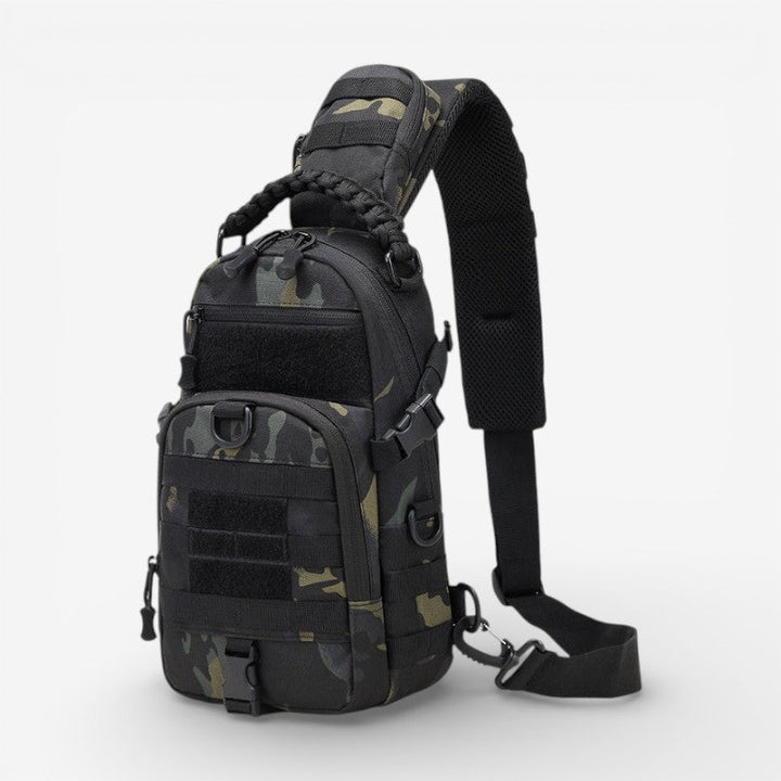 Letvægts unisex skuldertaske i slidstærkt materiale, ideel til daglig brug med justerbar rem.