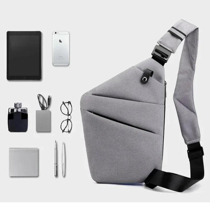 Unisex mini crossbody rejsetaske med tyverisikring, elegant design til daglig brug og rejse.