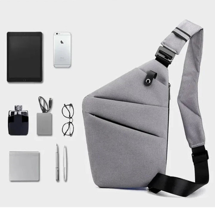 Unisex mini crossbody rejsetaske med tyverisikring, elegant design til daglig brug og rejse.