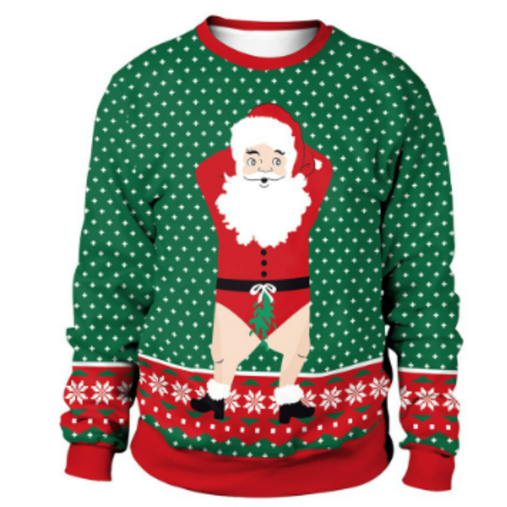 Festlig og komfortabel unisex julesweater i blød, oversized strik. Ideel til hyggelige juledage.