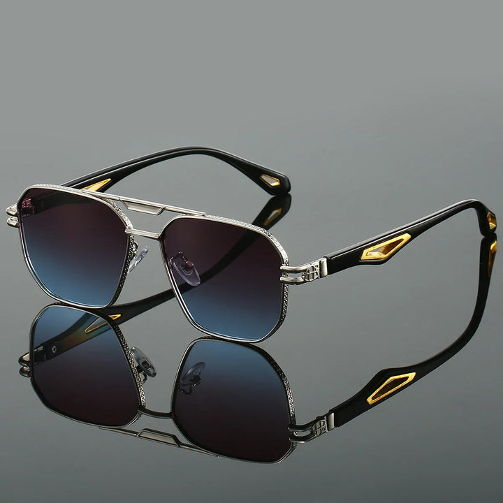 Trendy modetilbehør: Unisex solbriller med UV400, anti-refleks og elegant metalstel.