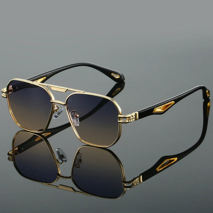 Klassiske unisex solbriller med metalstel, UV400 og anti-refleks for komfort og stil.