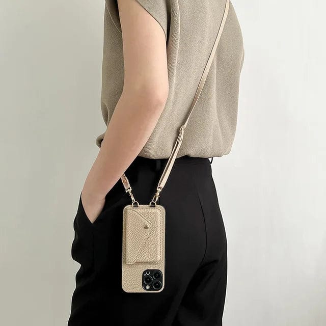 Praktisk telefon crossbody taske, håndfri og sikker opbevaring af smartphone og pung til dagligdags brug.