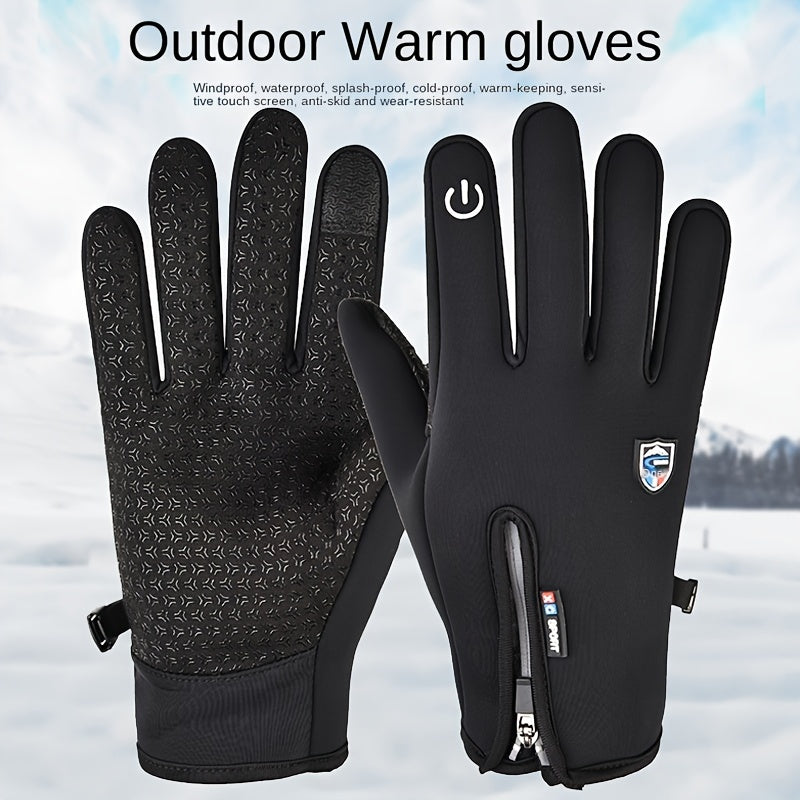 Tekniske vinterhandsker, vandtætte og vindtætte, med touchscreen og varmende foring. Unisex.