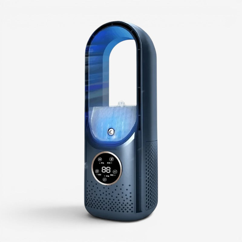 Kompakt USB bordventilator med LED display. Justerbar hastighed til personlig køling på varme sommerdage.