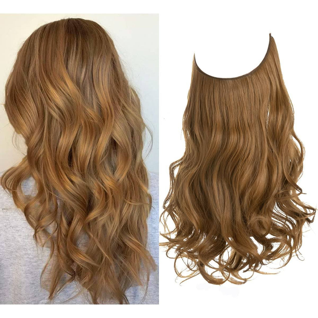 Elegant hårstil med sorte halo extensions. Usynlig og let at anvende.