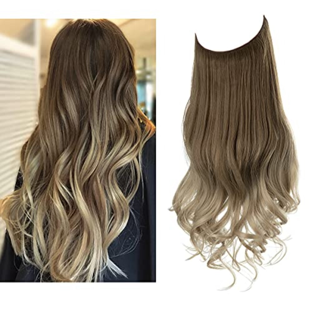 Halo extensions i blond. Få fyldigt og naturligt hår med nem påsætning og stil.