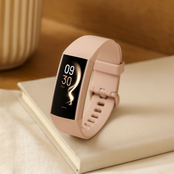 Kvinde fitness smartwatch med farveskærm, pulsmåler & aktivitetstracker. Ideel til træning, sport & sundhedsovervågning.